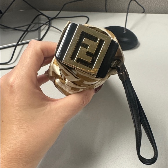 Fendi Gold and Cream Foldable Umbrella - Picture 2 of 2